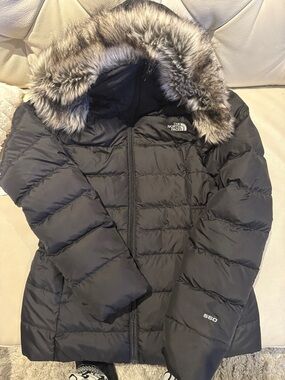 The North Face Women’s Black Ski Down Jacket with Faux Fur Trim